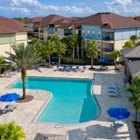 Tropical pool with large sundeck