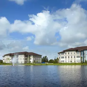 Apartments lake view with water feature