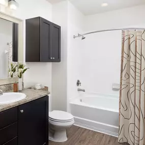 Apartment home bathroom at Camden Town Square in Kissimmee Florida