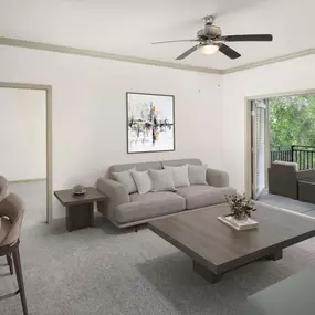 Apartment home living room at Camden Town Square in Kissimmee Florida