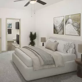 Apartment home bedroom at Camden Town Square in Kissimmee Florida