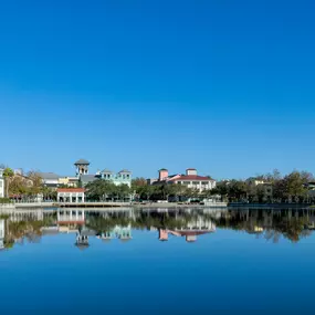 Downtown Celebration, Florida lake near Camden Town Square.