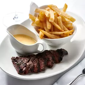 Steak Frites - prime NY strip, bearnaise, crispy fries