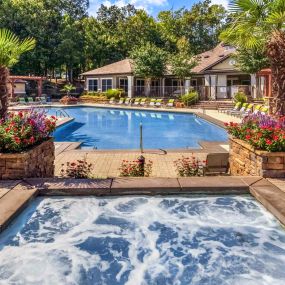 Enjoy our expansive pool and hot tub at Camden Asbury Village in Raleigh, NC