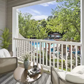 Camden Asbury Village Apartments Raleigh NC Balcony with Pool View