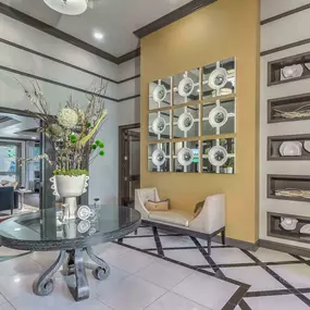 Beautiful lobby with tall ceilings at Camden Asbury Village in Raleigh, NC