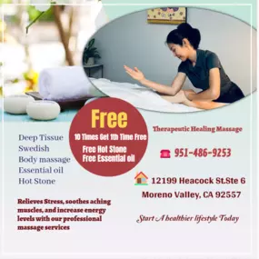 Massage techniques are commonly applied with hands, fingers, 
elbows, knees, forearms, feet, or a device. 
The purpose of massage is generally for the treatment of 
body stress or pain.