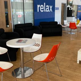 Waiting area inside the Ford Darlington dealership