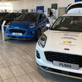 Ford Puma inside the Ford Darlington showroom