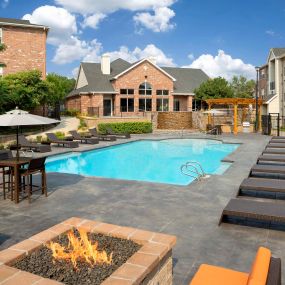 Swimming pool outdoor fire pit