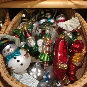 Revolutionary Concord carries a wide selection of holiday ornaments.