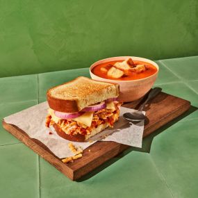Panera Smokehouse BBQ Sandwich and Tomato Soup
