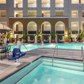 Sparkling Pool With Umbrellas