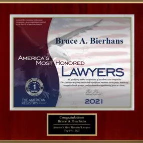 Bruce A. Bierhans is a recipient of America’s Most Honored Lawyers 2022 – Top 1% by The American Registry.