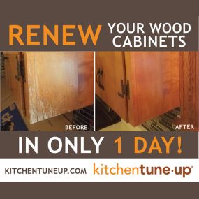 Bring your kitchen cabinets back to life! A Tune-Up wood reconditioning will restore your existing wood cabinets using our proprietary process that is typically complete in one day. Check out our original Tune Up services here https://bit.ly/3J8idpB   #interiordesign  #kitcheninspo #kitchens  #upgra