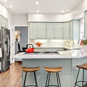 Pastels are becoming increasingly popular in kitchen designs, with many homeowners opting for soft, muted shades such as blush, powder blue, and mint green. These shades can be used to create a calming and inviting atmosphere, perfect for entertaining and hosting family dinners. Pastels can be used
