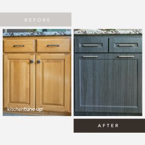 A simple, yet impactful cabinet makeover! With a little cabinet refacing, you can completely refresh the design of your cabinets without exceeding budget or time. Call Kitchen Tune-Up Savannah Brunswick today at (912) 424-8907 to schedule your FREE consultation! #refresh  #RefreshedInStyle  #beforea