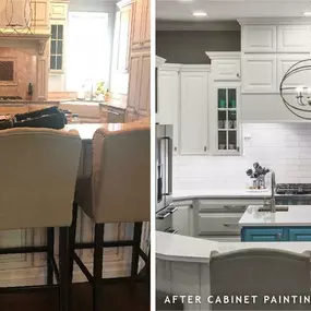 Refresh the style of your current cabinet doors with cabinet painting by Kitchen Tune-Up. Changing the color of your cabinets is an affordable option to breathe fresh life into your space.  #cabinetpainting #kitchenupgrade #kitchendesign #kitchentuneupsavannahbrunswick