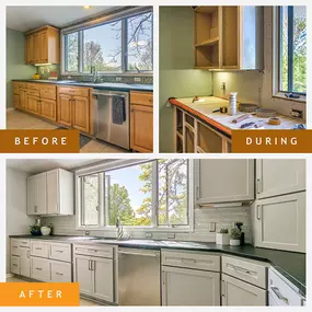 A full project view shows a full transformation of what your possibilities could be when you work with Kitchen Tune-Up Savannah Brunswick. #kitchen  #kitchendesign  #transformation  #beforeafter #kitchentuneupsavannahbrunswick