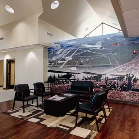 Interior of Wellby federal credit union with seating