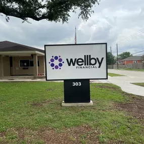 Exterior signage of Wellby Financial in Pasadena North