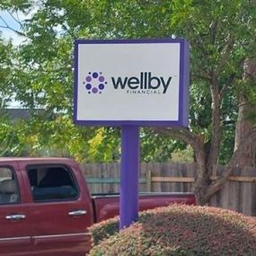 Outdoor signage of Wellby Financial in Park Place
