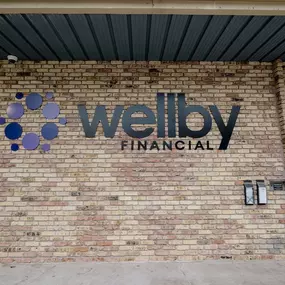 Exterior signage of Wellby Financial in Houston Park Place