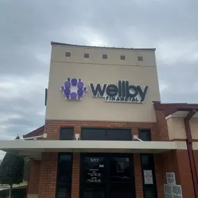 Exterior of Wellby Financial in La Porte