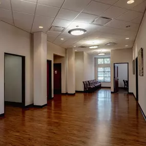 Interior of Wellby federal credit union with seating