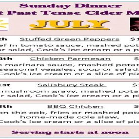 July Sunday Dinner Menu
