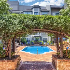 Pool with surrounding greenery