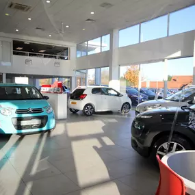 In the showroom at the Citroen Mansfield dealership