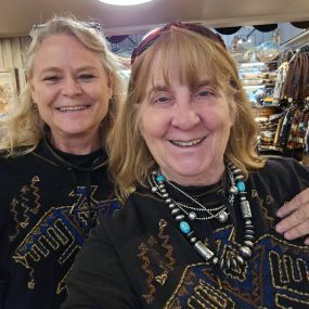 ???? ???? Well, Michelle & I were thinking a lot alike today as you can see. Check out our matching fashion flair with our Thunderbird shirts. Twinning! Come see us & check out our SUPER SALE now thru 11/27!!