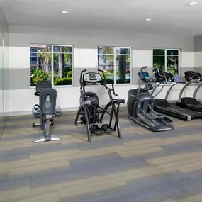 Fitness center with cardio equipment