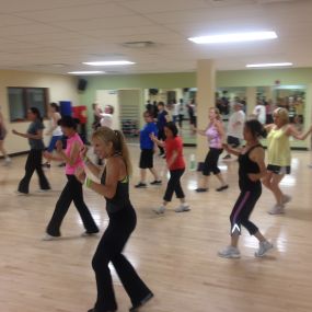 Group fitness classes including Zumba offered at Powerhouse Gym