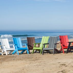 Row of chairs at the beach