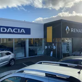 Outside the Dacia Durham dealership