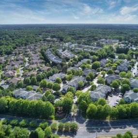 Aerial view of Camden Stonecrest Apartments in Charlotte NC