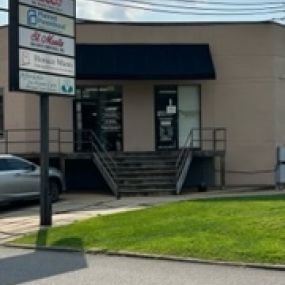 Outside signage of the Necco Parkersburg office.