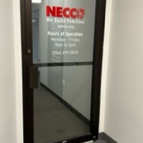 Front door entrance of the Necco Parkersburg office.