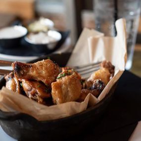 How do you like your wings? We start with organic chicken and then give you a tasty choice of dipping sauces. Tipsy Sauce, Honey Mustard, Ranch, Bleu Cheese, Classic Buffalo, Garlic Parmesan, and BBQ.