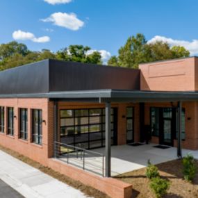 Front office entrance for Charlotte personal injury office of Stewart Law Offices