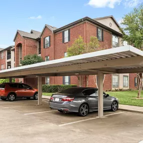 Private, covered parking spaces at Camden Centerport apartments in Fort Worth, Tx