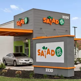 Local drive-through restaurant, Salad and Go, near Camden Addison apartments in Addison, Tx