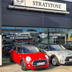 Cars outside of the MINI Tyneside dealership