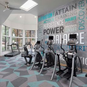 24-hour fitness center with cardio and strength equipment at Camden Gaines Ranch in Austin, TX