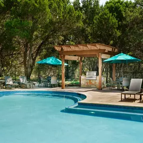 Poolside grill and outdoor dining area