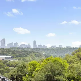 View toward Austin skyline near Camden Gaines Ranch