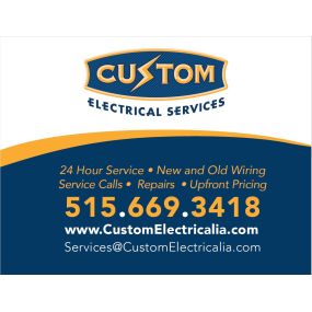 Custom Electrical Services is available 24/7 for all your electrical emergencies.  We can handle small jobs to very large multi week projects.  No jobs is to small or to large for Custom Electrical Services.  We offer straightforward pricing so you know down to the penny what your job will cost BEFORE the work begins.