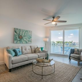 Living area of Three Bedroom Gulf Front Penthouse Suite
